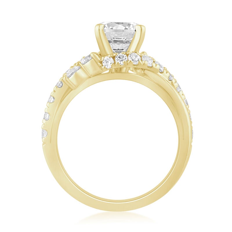 Brilliant-Cut Lab Grown 2.5ctw. Diamond Bypass Engagement Ring in 14k Yellow Gold image number null